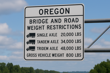 Bridge and road weight restrictions in Oregon