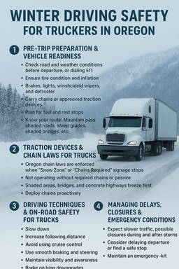 Winter driving safety for trucks in Oregon