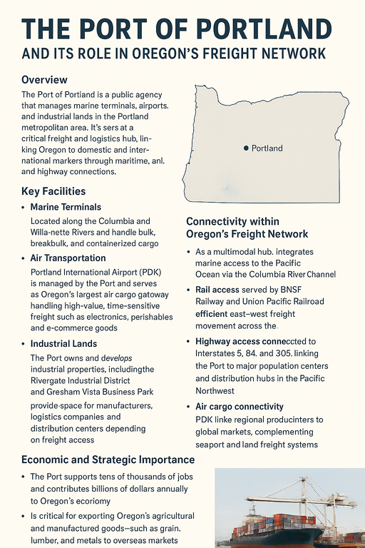 Port of Portland and Its Role in Oregon’s Freight Network