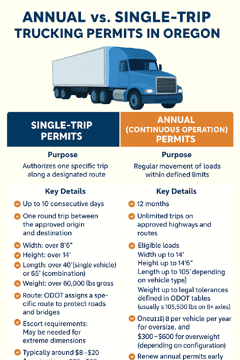 Annual vs Single Trip Trucking Permits in Oregon