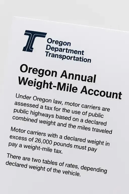 Oregon Annual Weight-Mile Tax Program