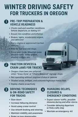 Winter driving safety for trucks in Oregon