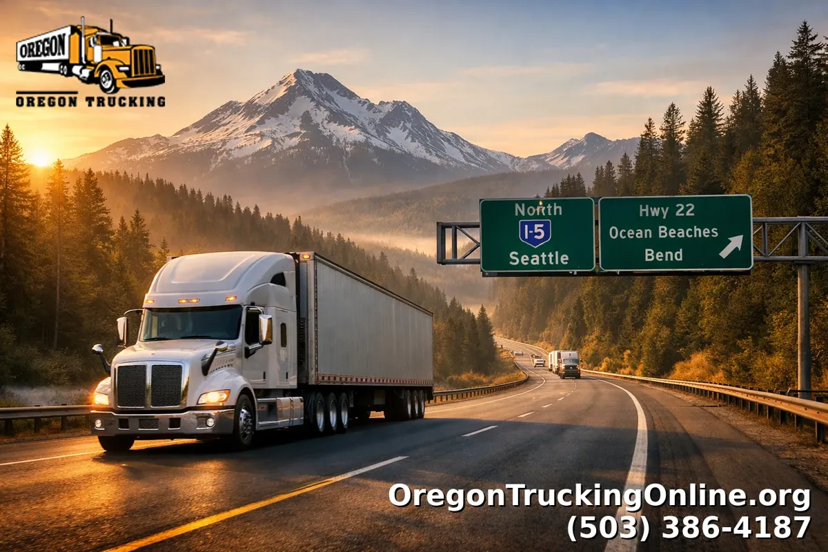 Semi-truck on an Oregon highway