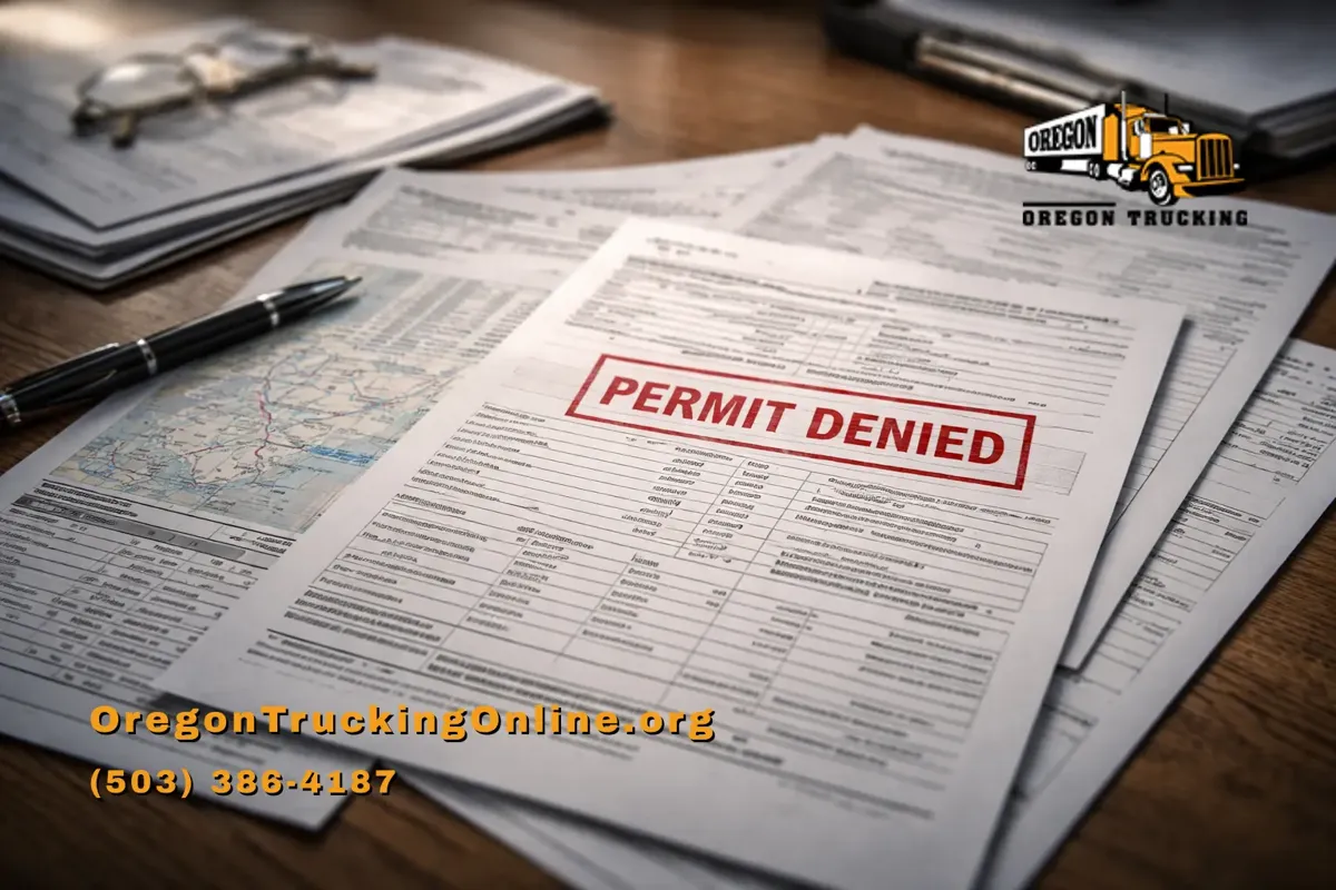 Oregon trucking permit denied document