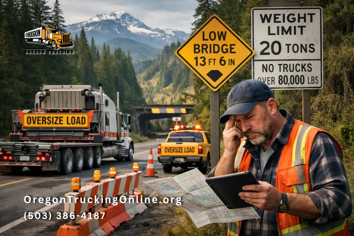 Oregon oversize truck permit roadblock
