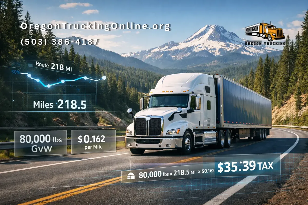 Oregon weight mile tax truck highway