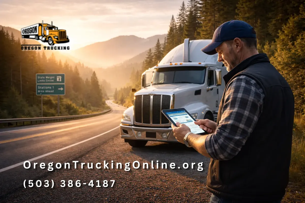 oregon trucking permit tablet driver