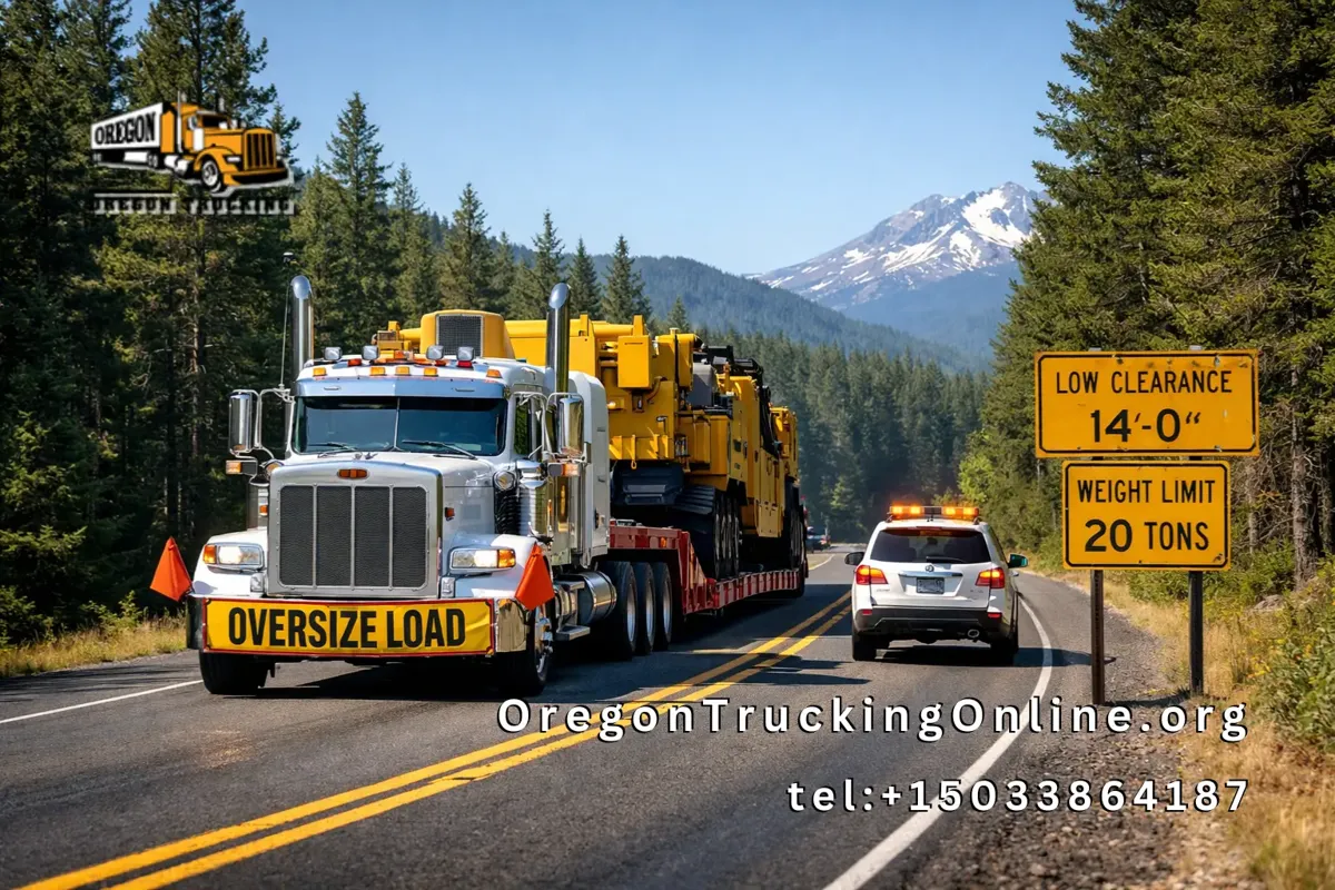 Oregon oversize load truck convoy