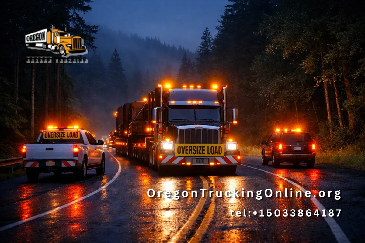 oversize load night oregon truck