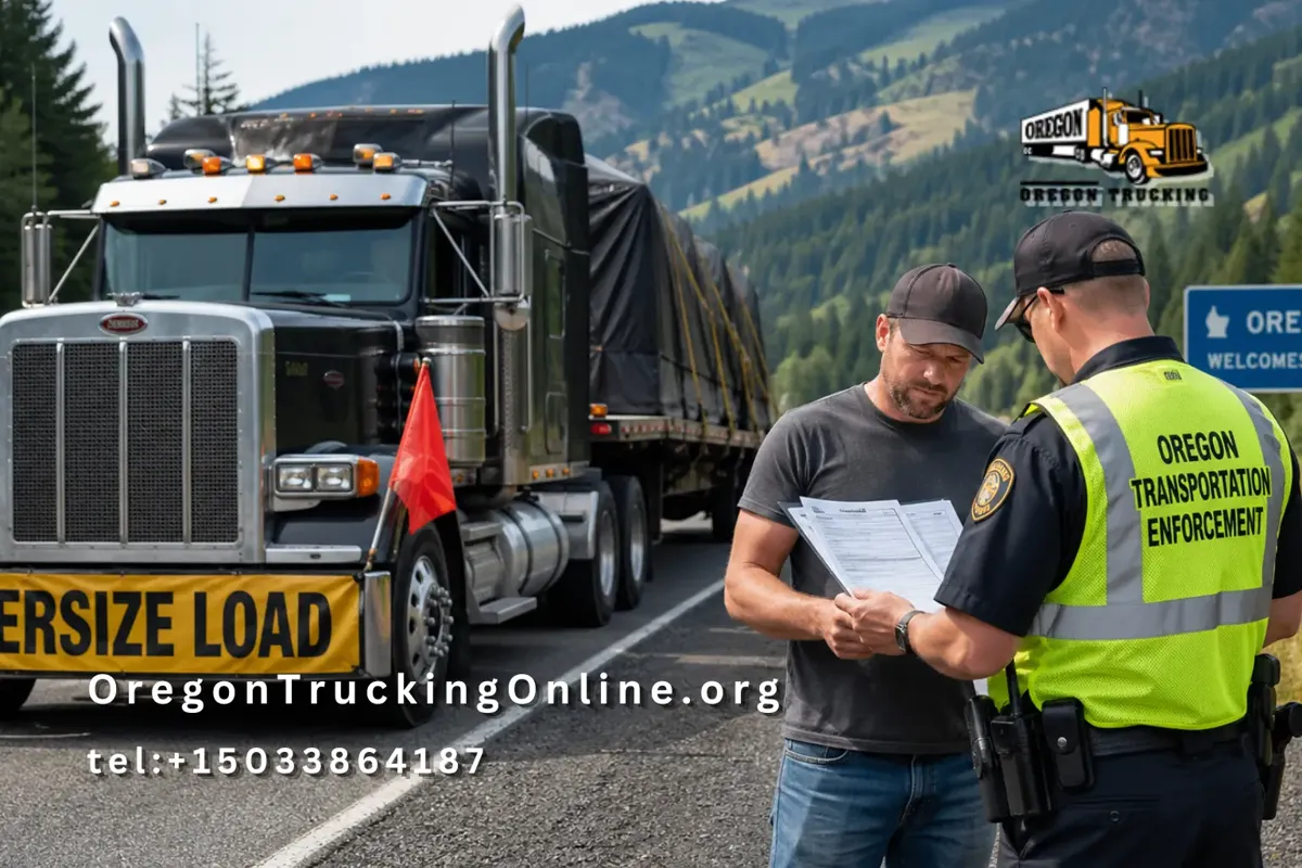 Oregon trucking permit violation scene