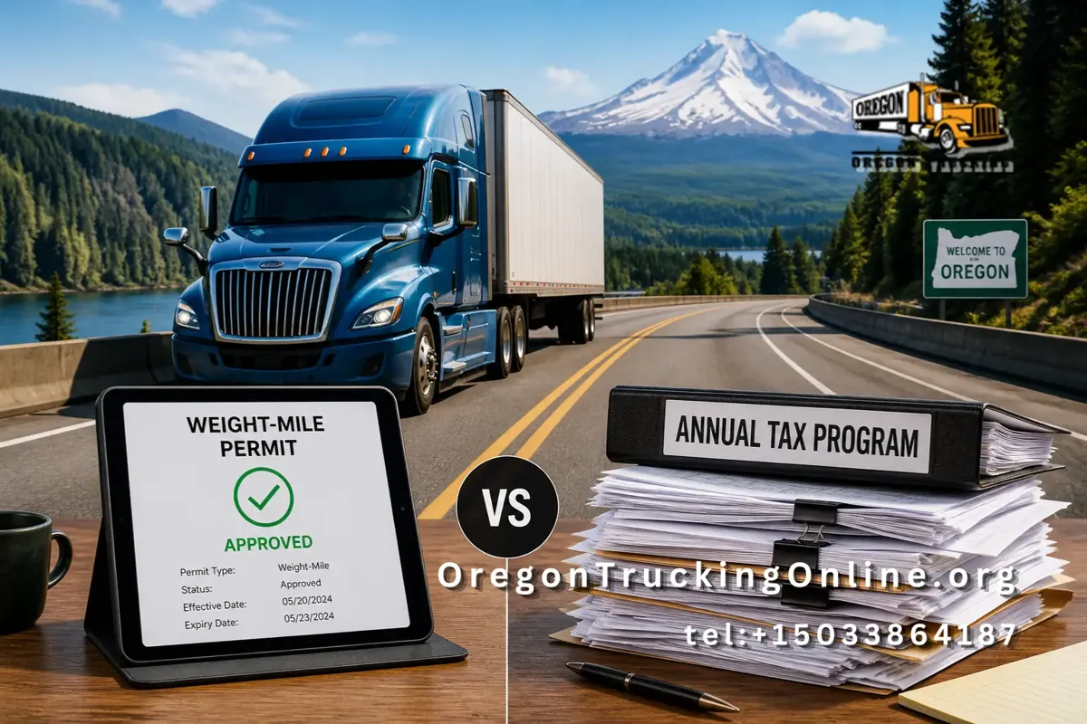 Oregon weight-mile permit vs annual tax
