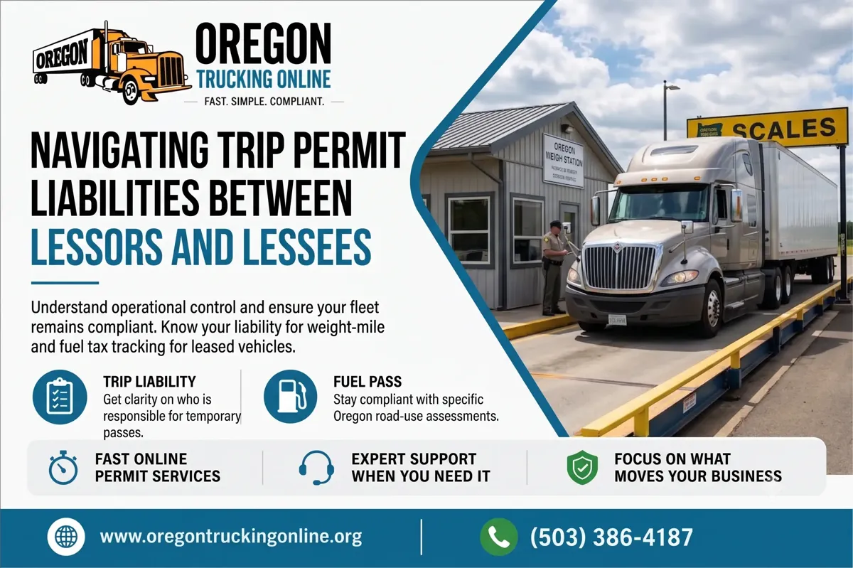 Checking Oregon trip and fuel permits at a scale