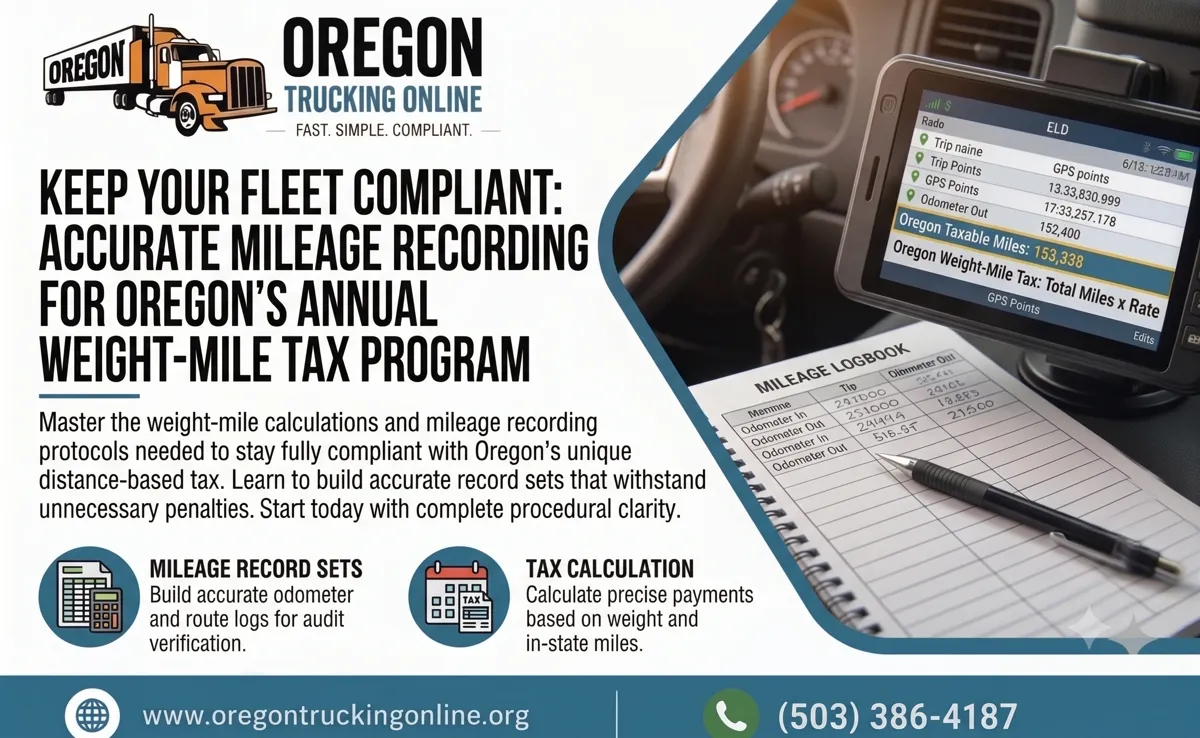 Truck on highway for Annual Weight-Mile Tax Program