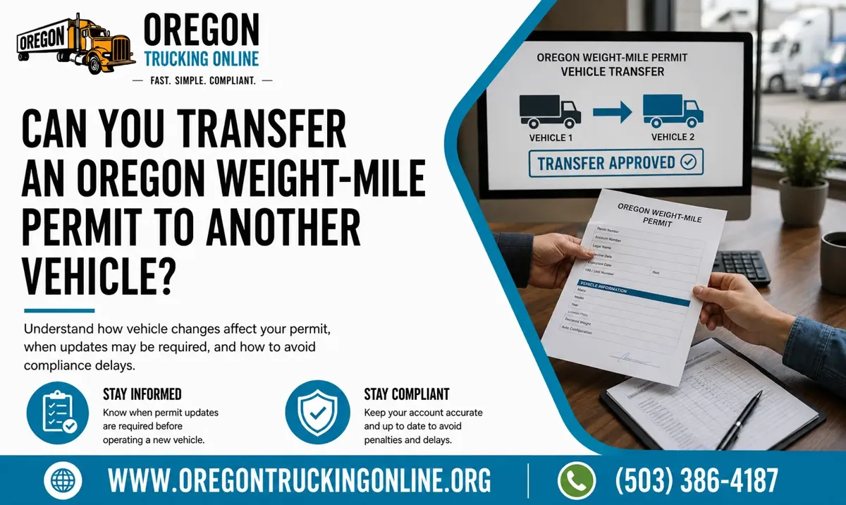 Oregon Weight-Mile Permit transfer