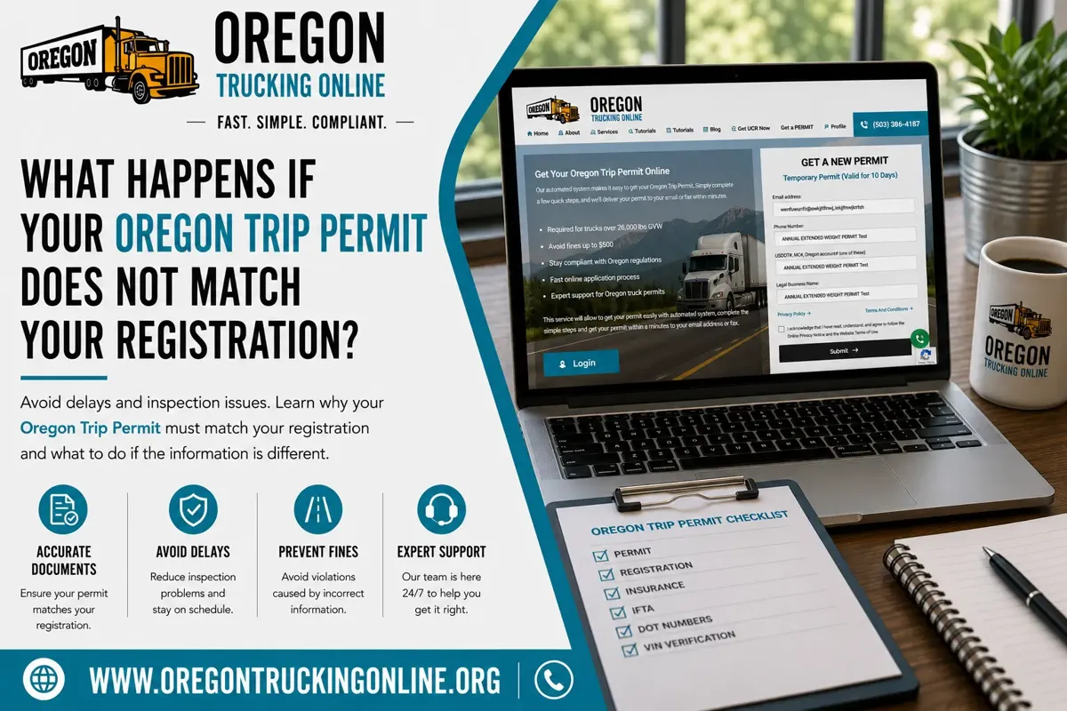 Oregon Trip Permit Registration Mismatch