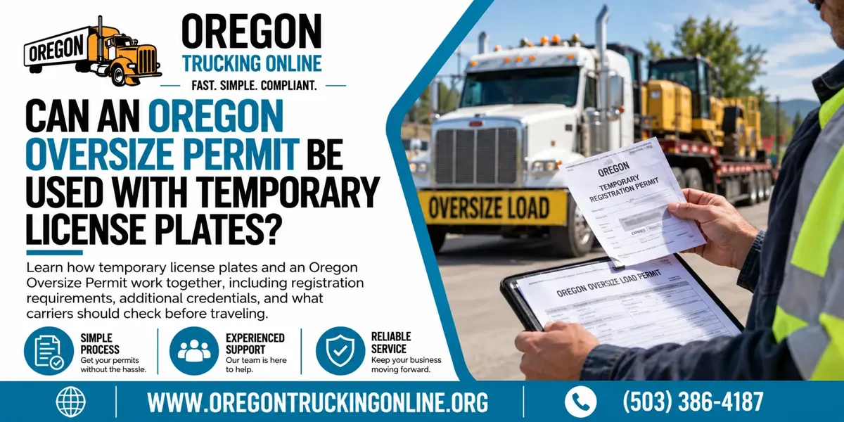 Oregon Oversize Permit Temporary Plates