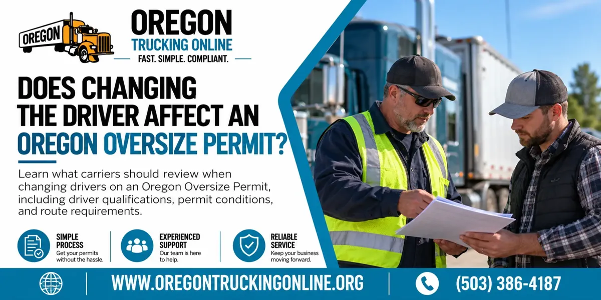 Oregon Oversize Permit driver change