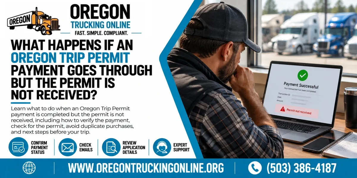 Oregon Trip Permit Payment Issue
