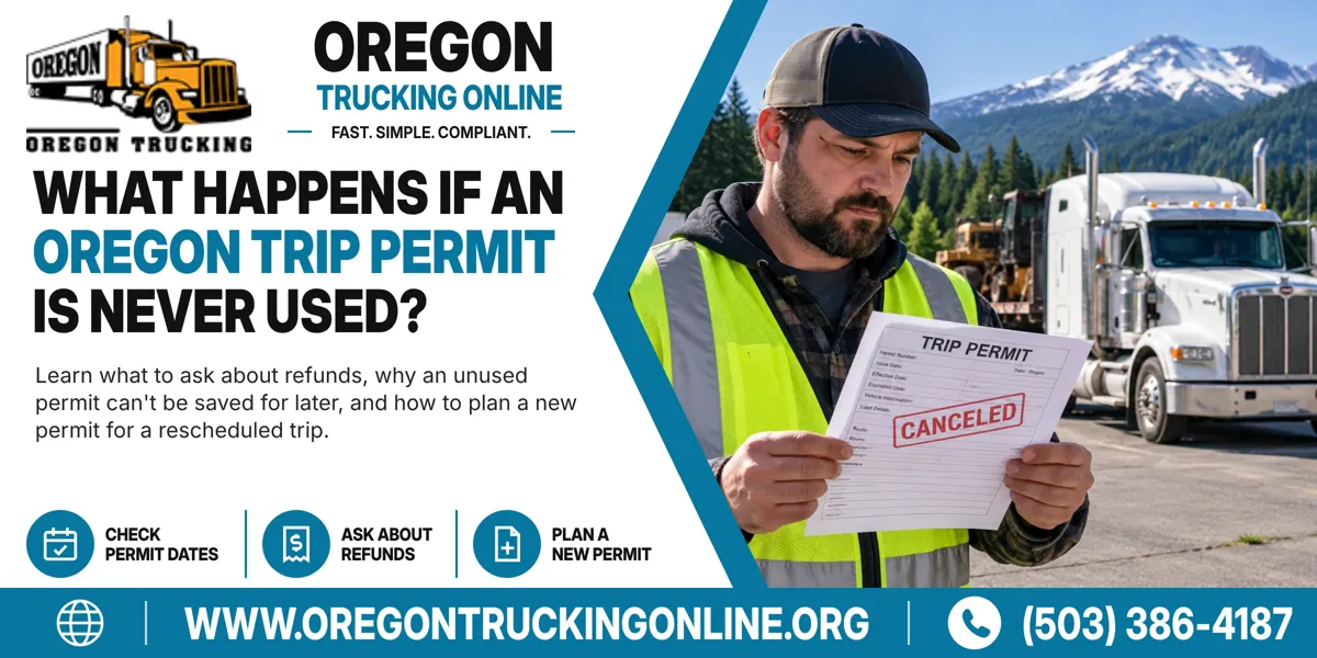 Oregon Trip Permit never used for a canceled trip