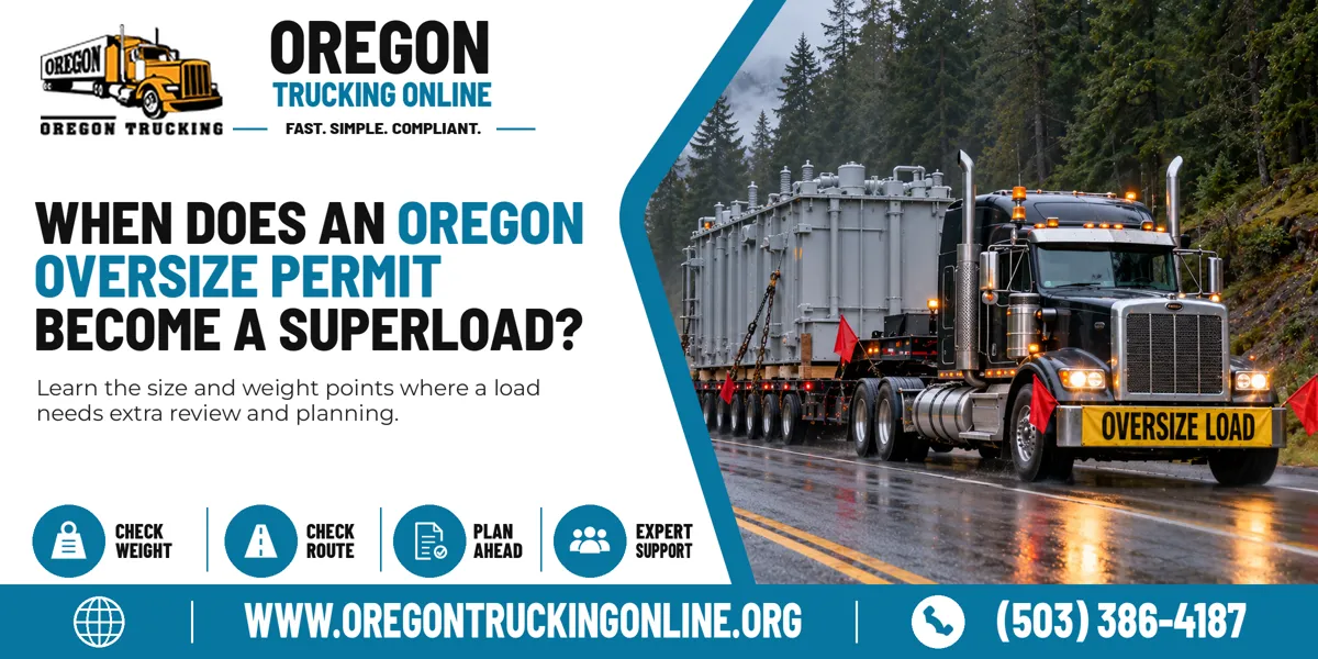 Oregon Oversize Permit superload on a highway