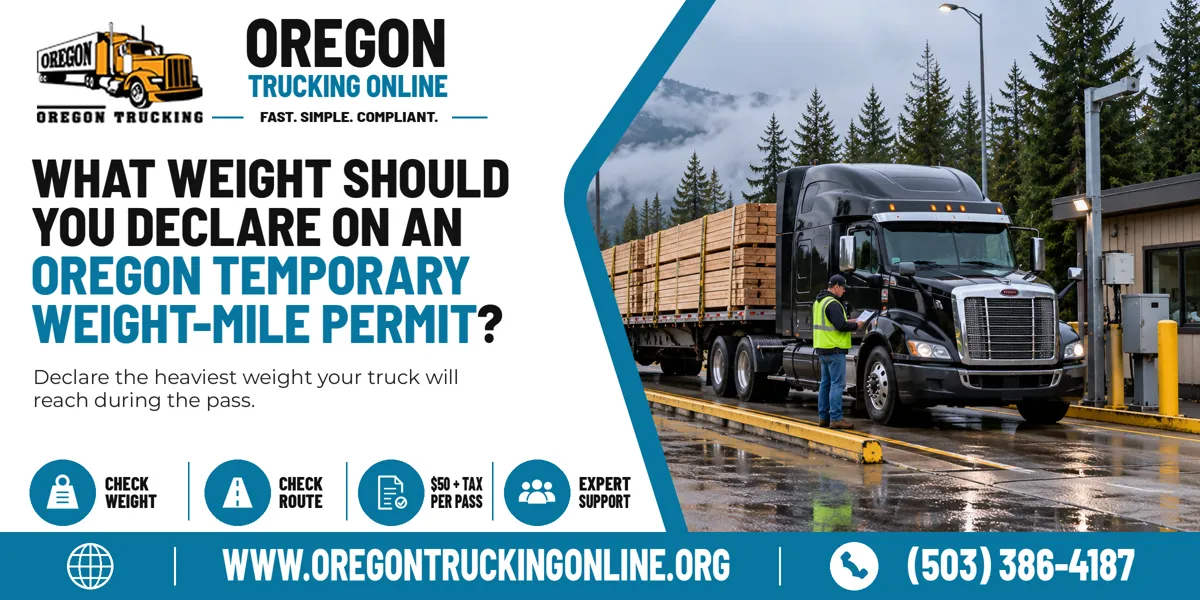 Oregon Temporary Weight-Mile Permit truck on a scale