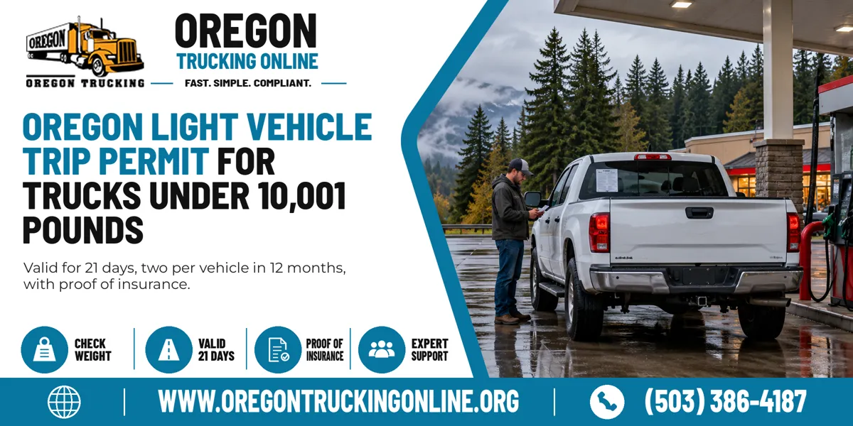 Oregon Trip Permit for a light pickup truck