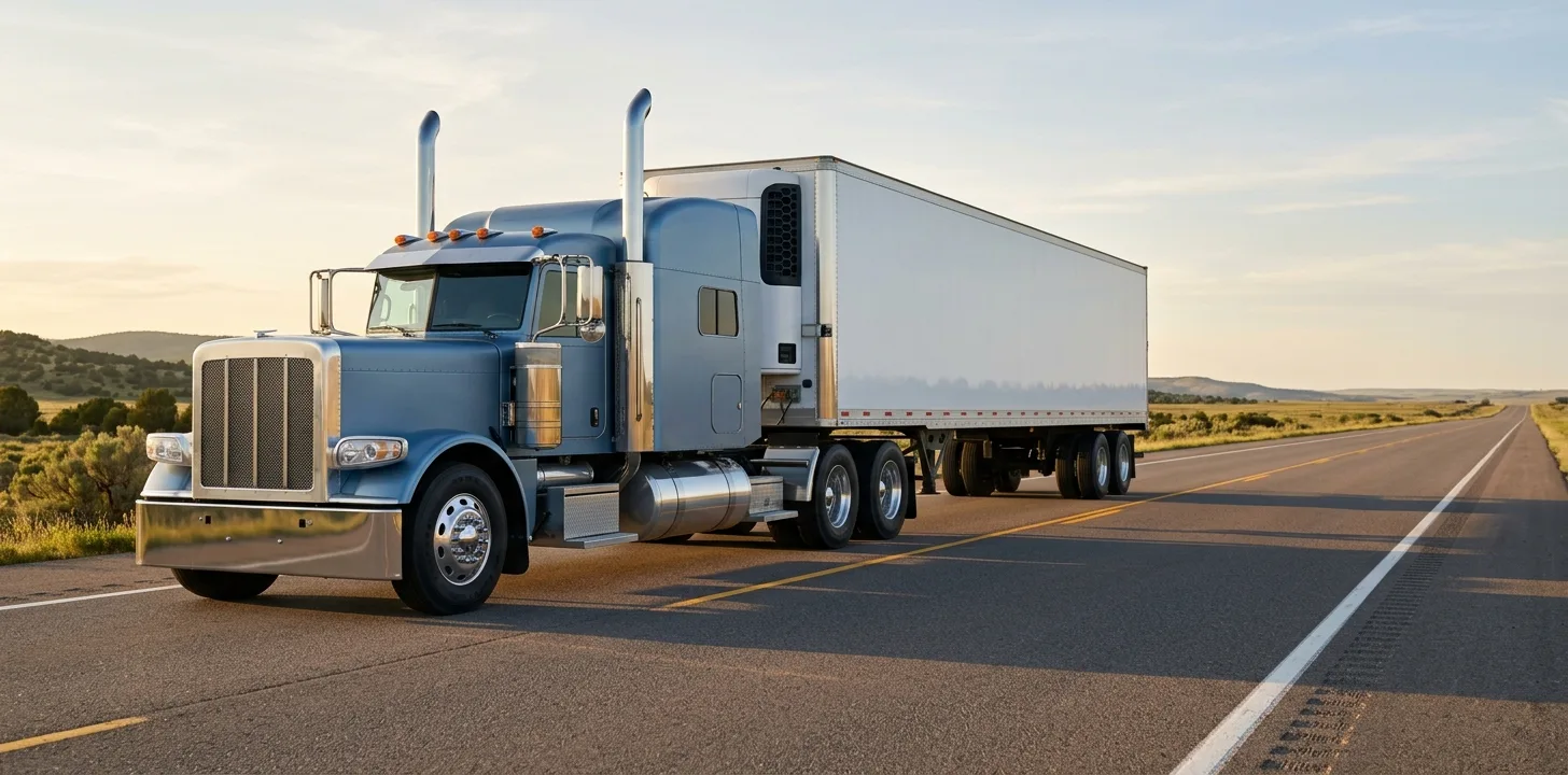 Semi-truck driving on an Oregon highway